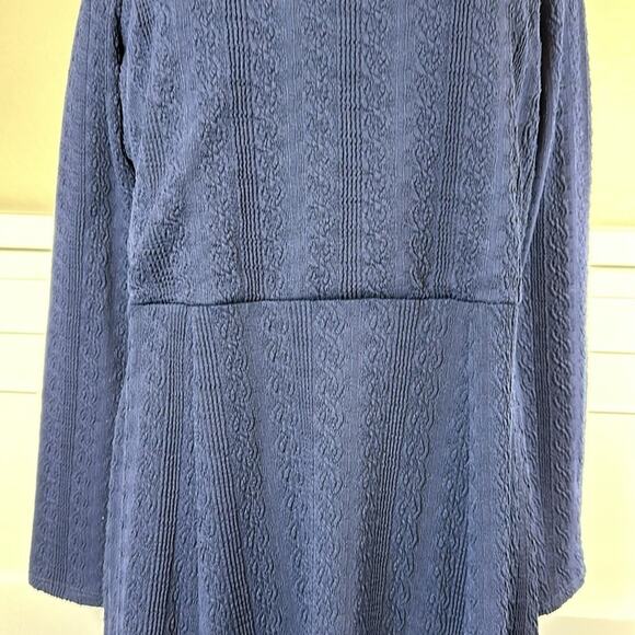 Julia Jordan Sweetheart Neck Long Sleeve Knit Dress Navy Blue Textured Size 14 - Picture 6 of 16